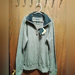NWT Boy's TailorByrd Gray Ribbed Zip Collar Sweater Top